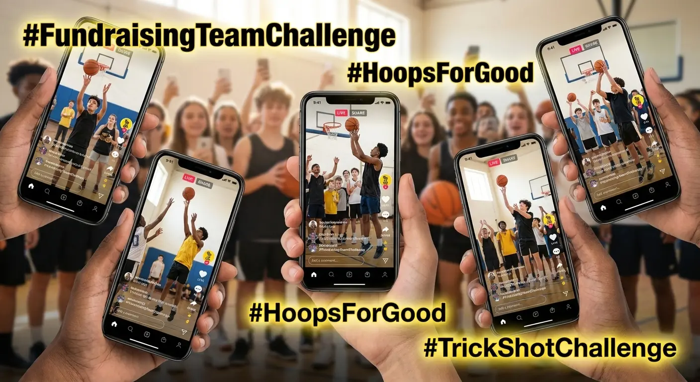 Social media basketball challenge campaign for fundraising